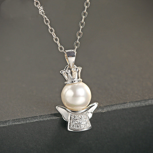 Pearl Angel Pendant Necklace