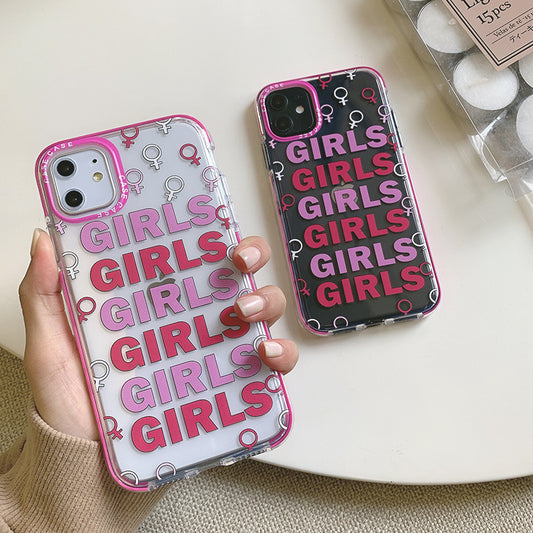 Transparent Girls Design Phone Case